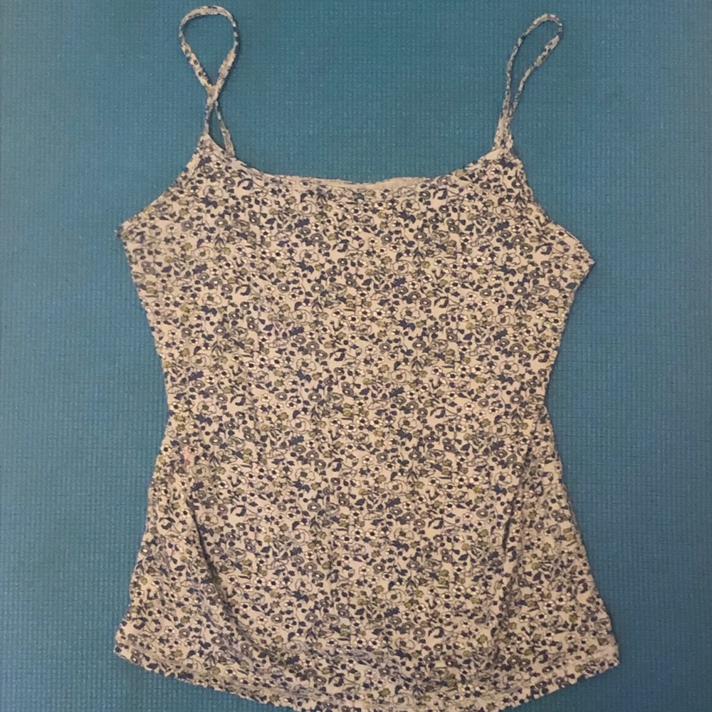 light blue floral cami tank top